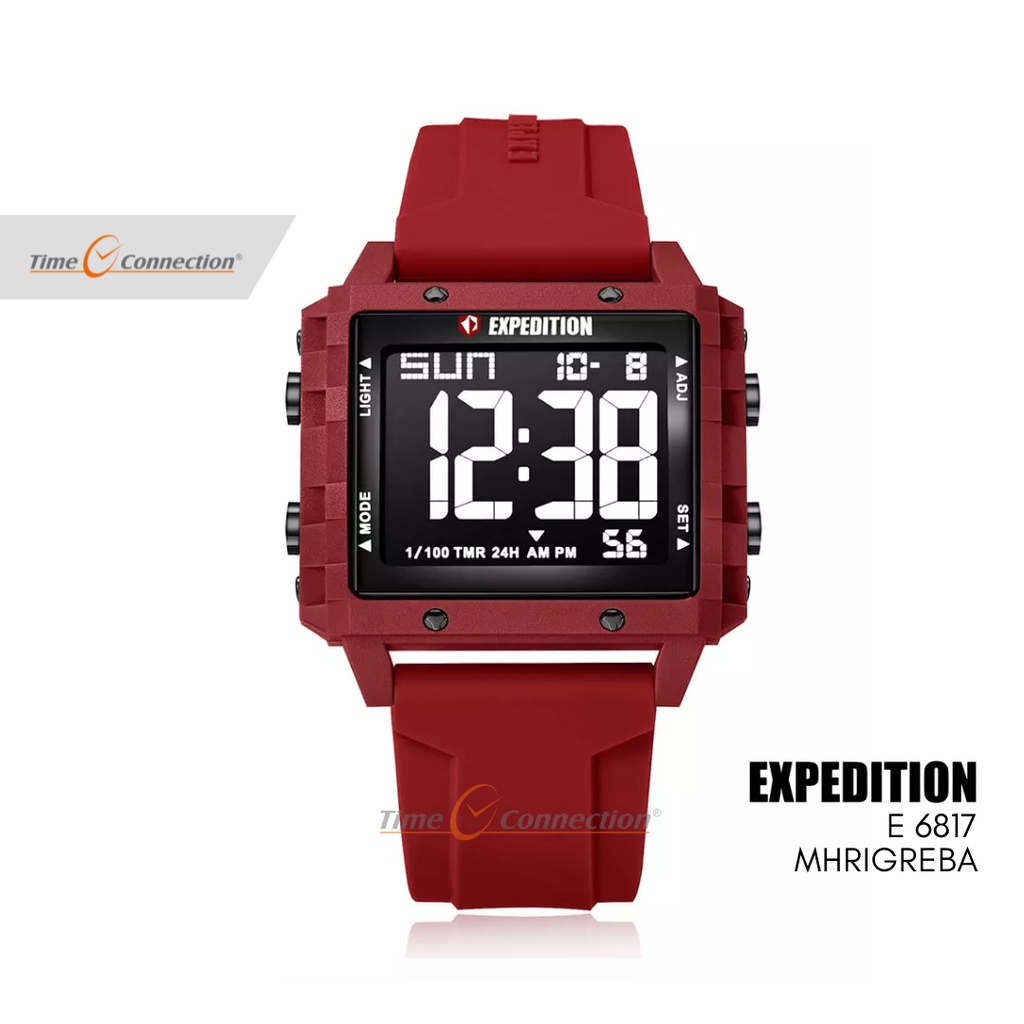 Expedition E 6817 MHRIGREBA Merah Original / Jam Tangan Wanita Pria Karet / Red Solid Rubber MH RIGR