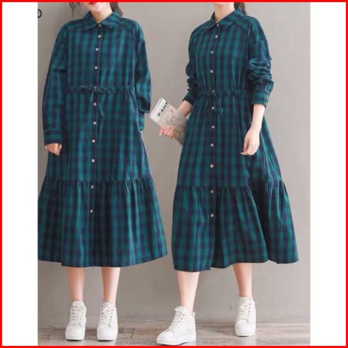 Tunik Jumbo Arvy 949#/Dress Kotak/MIDI Dress/Dress Busui/BUMIL(J0N4) Pakaian Wanita/Dress/Midi MIDI 