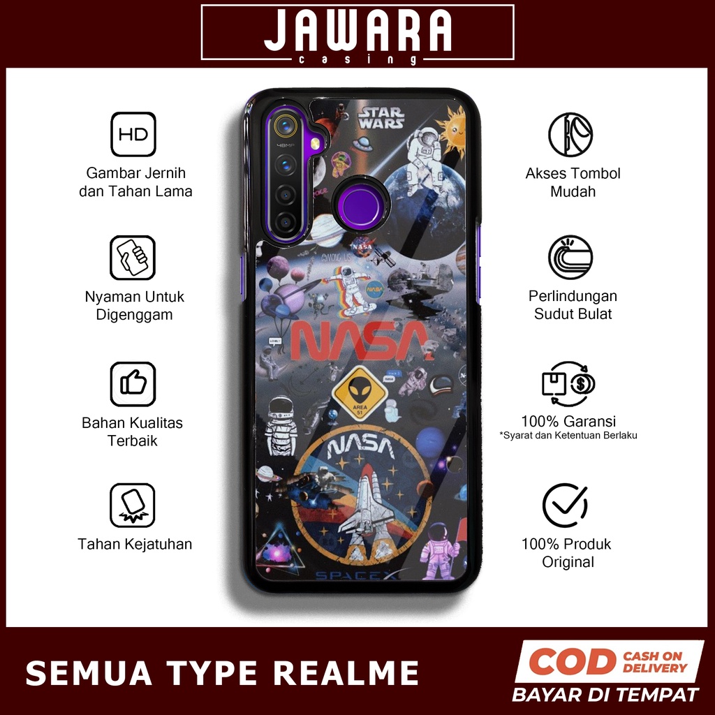Case Realme 5 Pro Case Hp Realme 5 Pro Premium Glossy Jawara Casing [NASA] Casing Hp Aesthetic Kesin