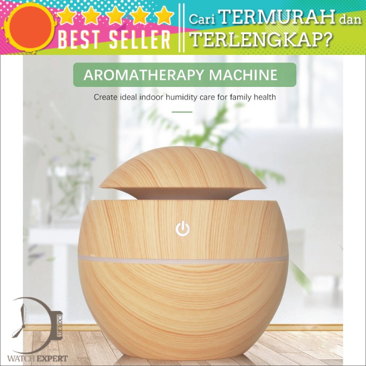 BAYAR DI TEMPAT Pelembab Udara Air Humidifier Aromatherapy Diffuser Wood Design 130ml - JTH-001