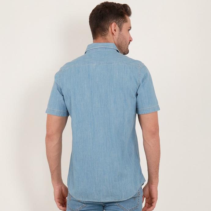 edwin jeans kemeja denim jeans ayako 01 lengan pendek - man