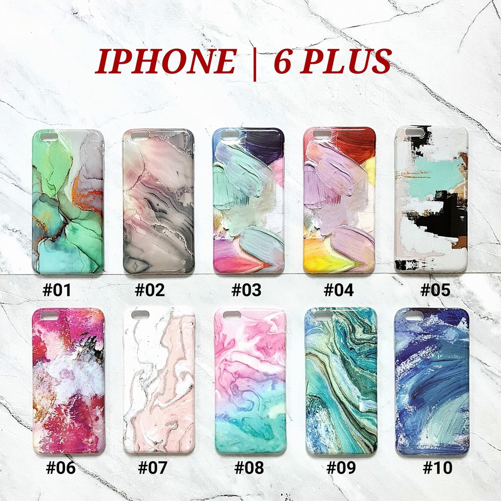 IPHONE 6G 6S  6 PLUS  7G 8G SE 2020  7 PLUS 8 PLUS  X XS  XS MAX - PAINTING GLITER Soft Case Marble