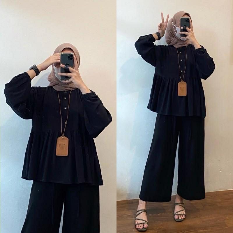 ARINA BLOUSE KATUN RAYON CRINKLE / BLOUSE MUSLIM WANITA / RANIA BLOUSE BUSUI FRIENDLY