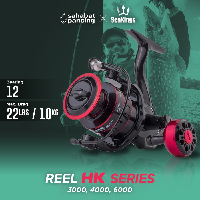 REEL PANCING METAL HK SERIES MAX DRAG 10KG 12BB 3000 4000 6000