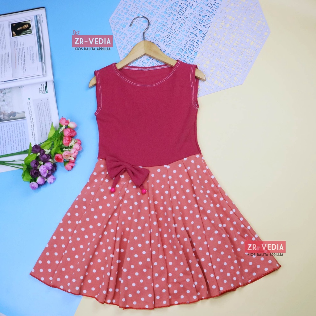 Dress Angel uk 1-4 Tahun / Dres Anak Perempuan Cewek Baju Motif Murah Casual Pesta Yukensi Adem