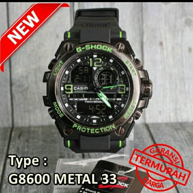 G SHOCK GST-8600 LIST MERAH, HIJAU,ROSEGOLD, TALI MERAH
