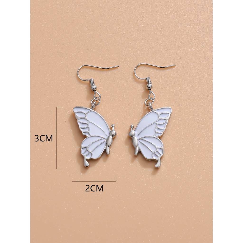 Anting Kait Gantung Desain Kupu-Kupu Gaya retro Untuk Wanita