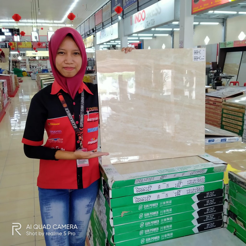 Granit Sun Power Verona Beige 60x60 Ga Lapis Kaca Indonesia