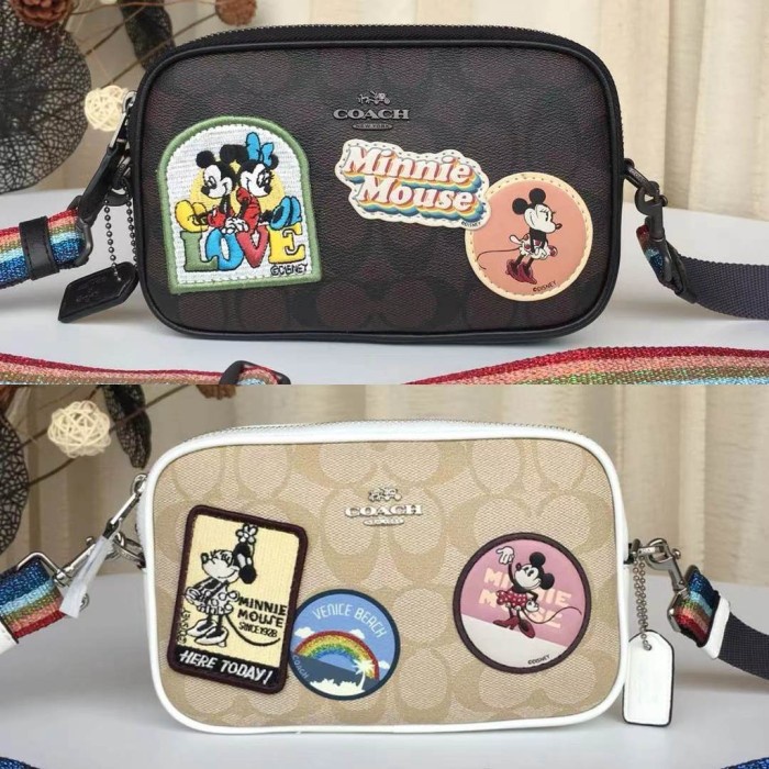 C0ach's Crossbody Pouch in Signature Canvas With Minnie Mouse - 2-31349