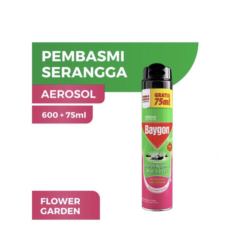 Baygon insektisida spray Flower garden 600+75 ml (harga grosir)