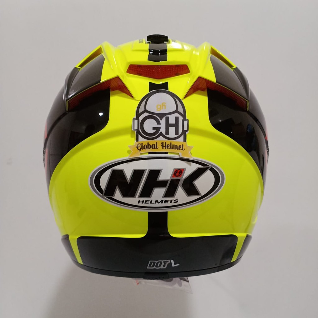 HELM FULLFACE NHK GP1000 NHK GP-1000 MOTIF R75 R -75 YELLOW FLUO BLACK