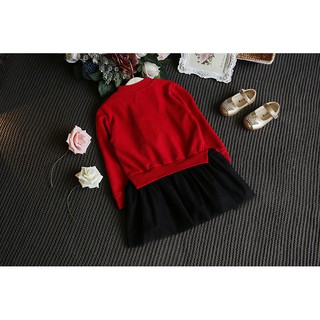 PAKAIAN BAJU  DRESS ROK TUTU LENGAN PANJANG FLAMINGO ANAK  