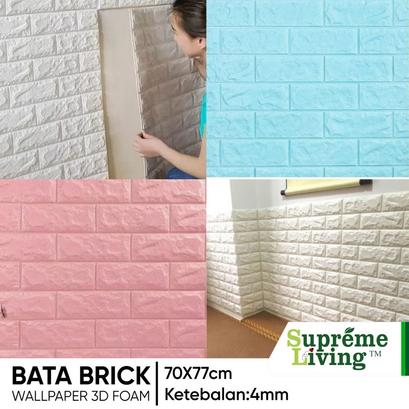 Wallpaper Bata Brick Foam 3D Wall Sticker TEBAL 4 MM 70 x 77 cm