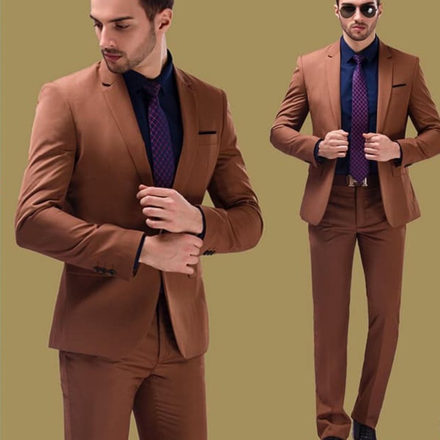 SETELAN BLAZER SLIMFIT CHOCO 4IN1 INCLUDE CELANA KEMEJA DAN BONUS DASI ORIGINAL NIKAYU