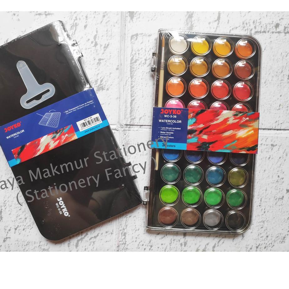 

Miliki Set Cat Air Kuas Lukis Joyko 36 Warna WC-3-36