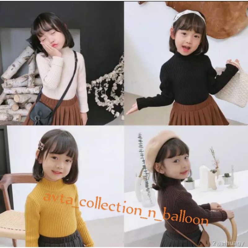 SWEATER RAJUT ANAK TURTLENECK/ Sweater Rajut Knit/ Sweater anak perempuan Rajut