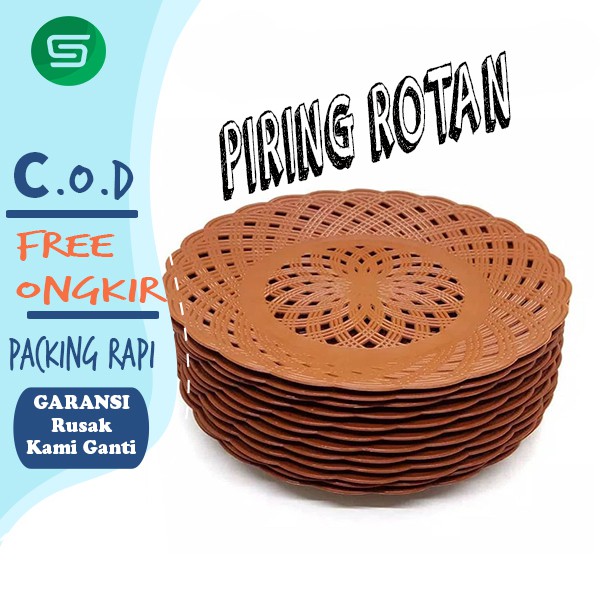 GJS - Piring Rotan Plastik / Piring Lidi Plastik / Piring warung makan