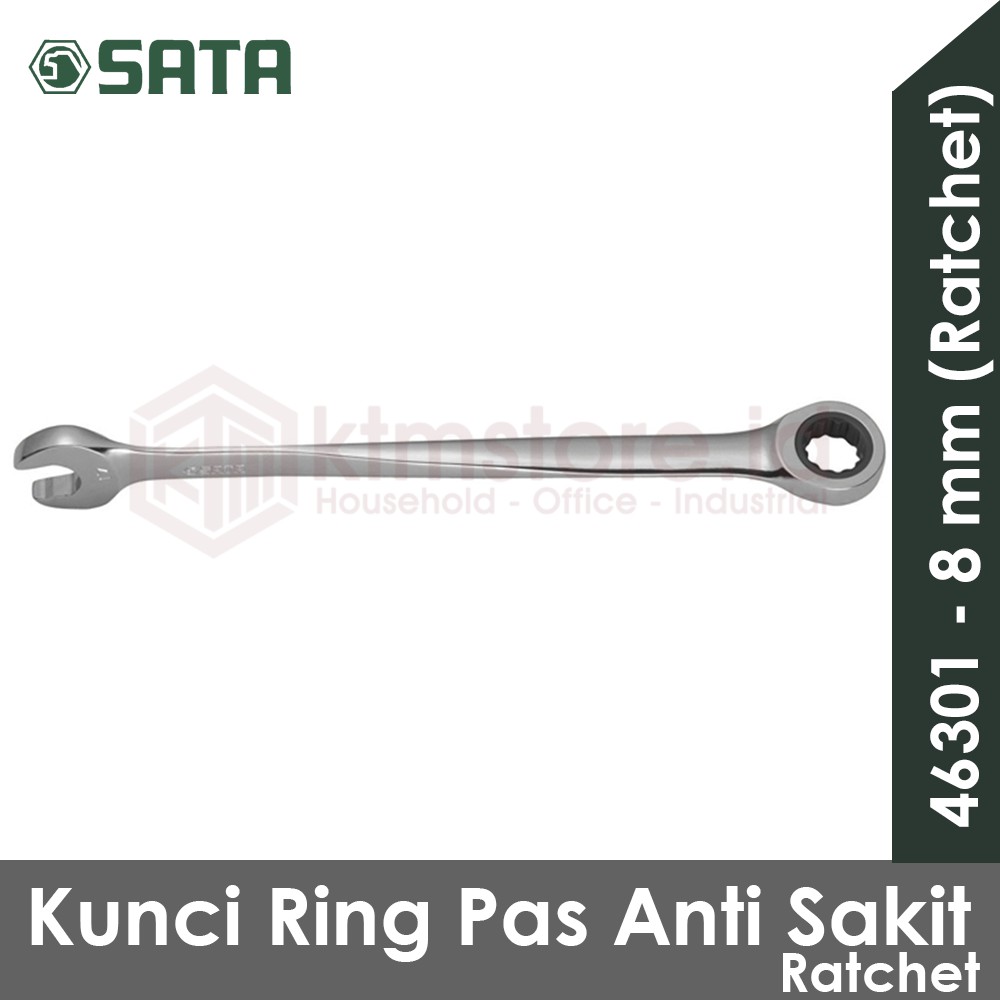 SATA TOOLS Kunci Ring Pas Ratchet Anti Sakit 8 mm 46301