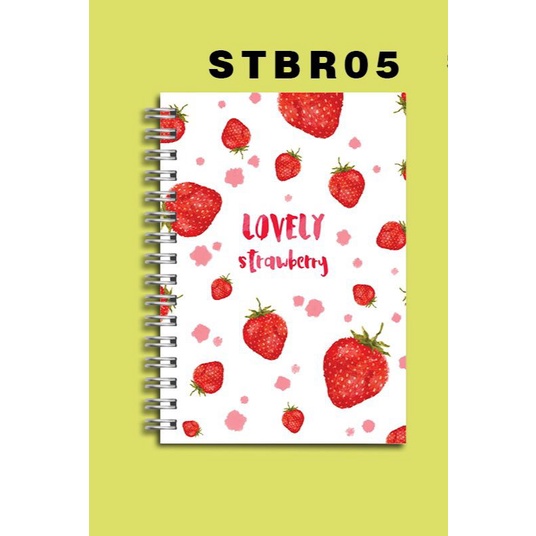 

note book motif strawberry.