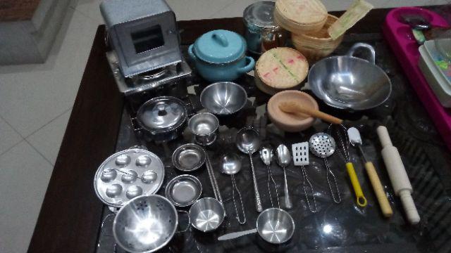 16 Pcs Set Mainan Simulasi Peralatan Memasak Dapur Bahan Stainless Steel Import Untuk Masak Anak