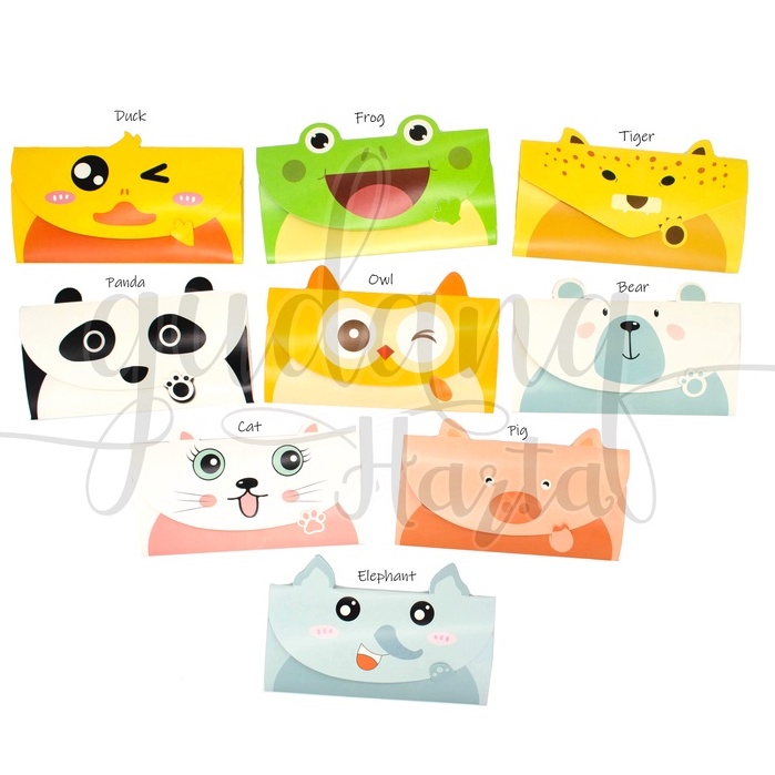 Kartu Amplop Hewan 9 Motif Letter Paper Multifungsi Bear Cat GH 305608