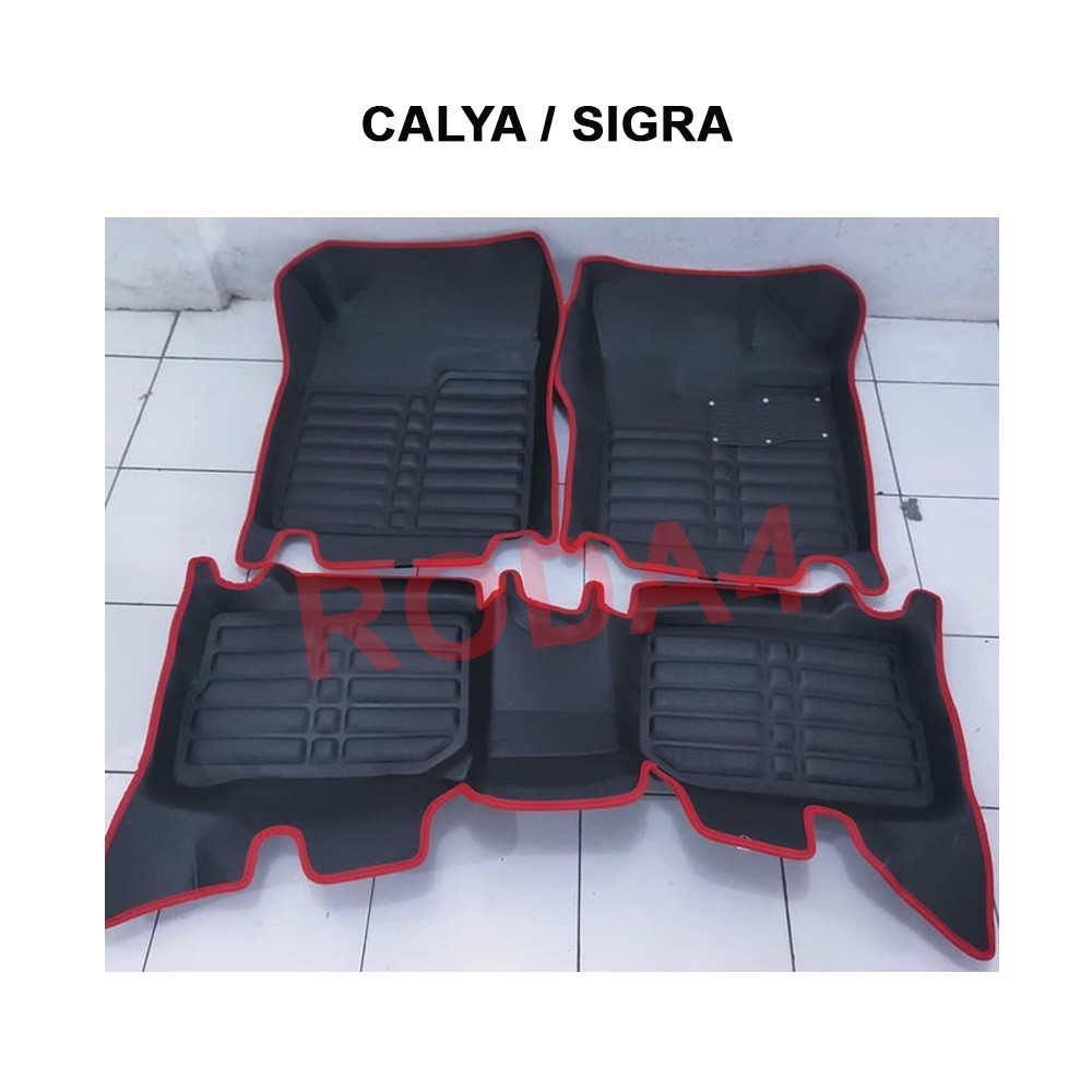 Karpet 5D Calya Sigra PREMIUM 2 Baris List Merah