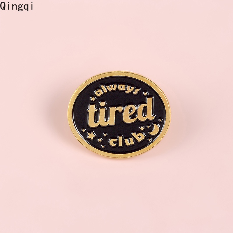 Bros Pin Enamel Bentuk Bulat Desain Ban Always Never Dead Punk Warna Hitam