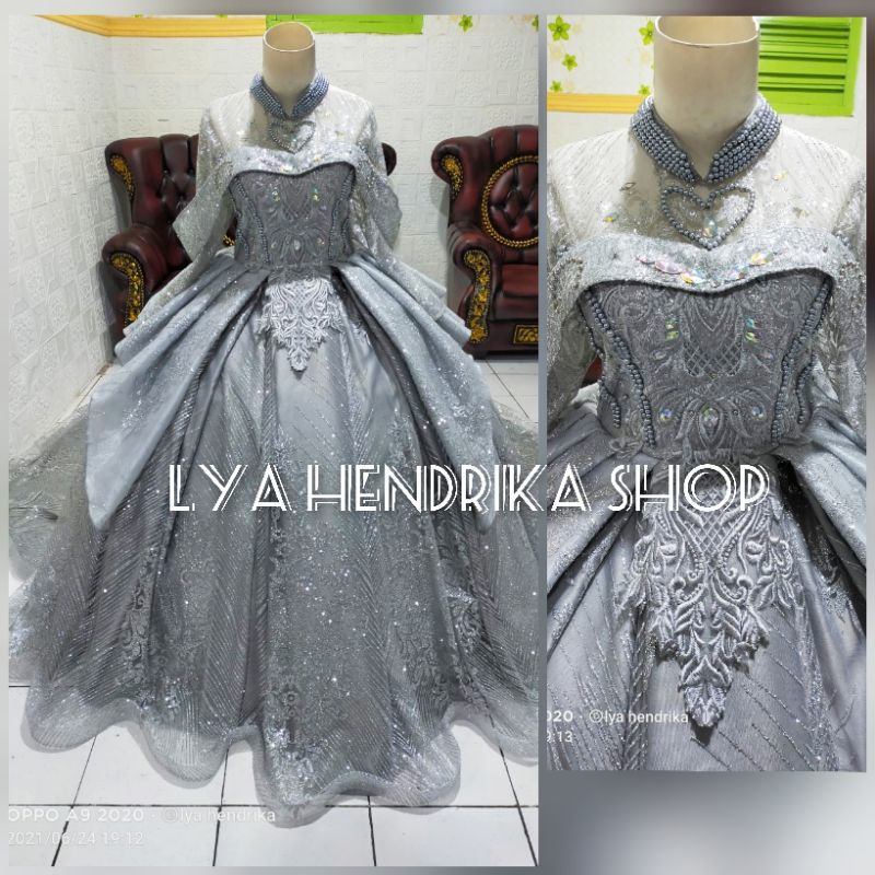 GAUN PENGANTIN BALLGOWN CANDY PEPLUM MEWAH