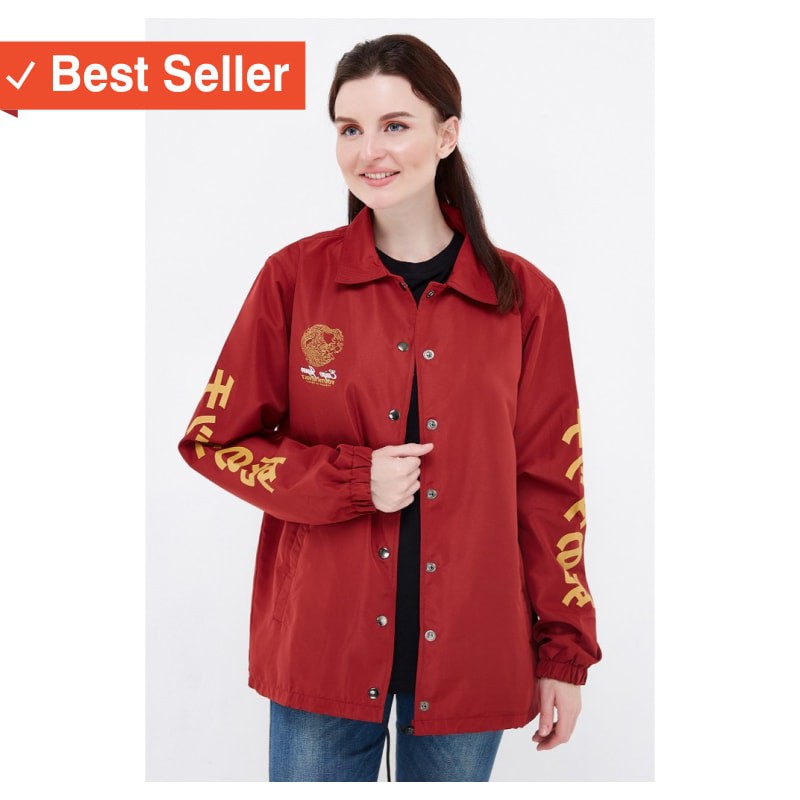 FASHION MURAH JAKET BAGUS / Erigo Coach Jacket Dragon Maroon