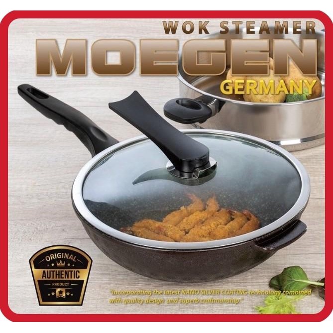 Wok pan MOEGEN GERMANY WITH STEAMER 30cm