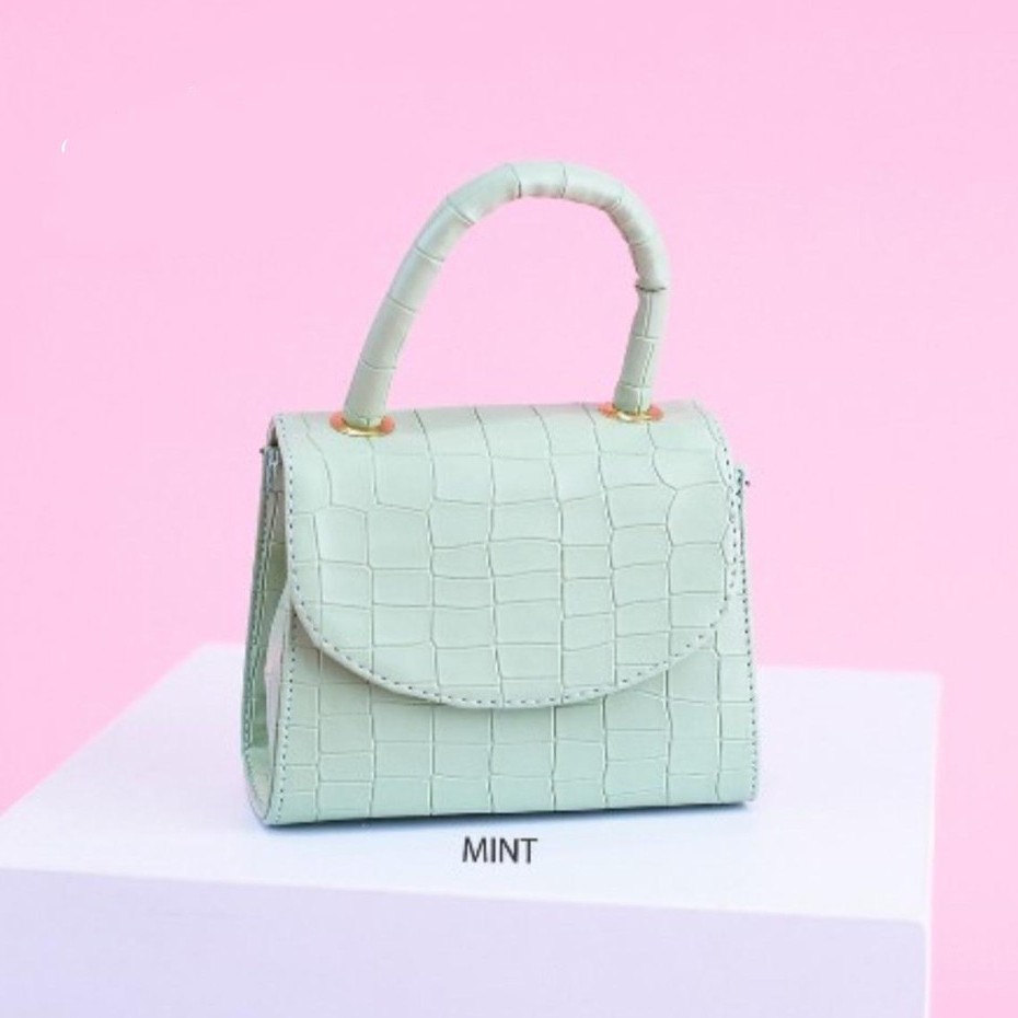 TAS SELEMPANG WANITA MIZU CROCO HANDLE + SELEMPANG BAG Tas Selempang Wanita SHOULDER BAG MIZU TF006-MIZU-MINT