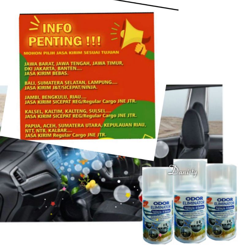 AIR REFRESHER ODOR ELEMINATOR  ANTI VIRUS DAN BAKTERI PENYEGAR KABIN MOBIL