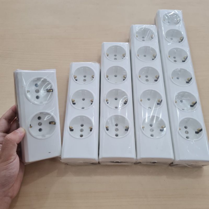 STOP KONTAK PORTABEL 2 3 4 5 6 LUBANG BROCO NG NEW GEE PUTIH HITAM PORTABEL TEMPEL COLOKAN BAGUS AWE