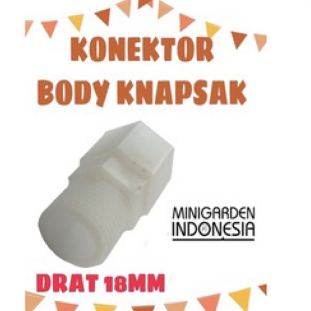 Sambungan konektor dinamo dan selang KONEKTOR BODY SELANG DRAT LUAR DALAM 18MM