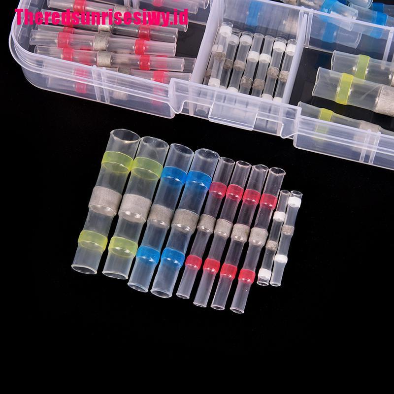 【Theredsunrisesiwy.id】50pcs Waterproof solder sleeve heat shrink tube wire terminal connector 4 sizes