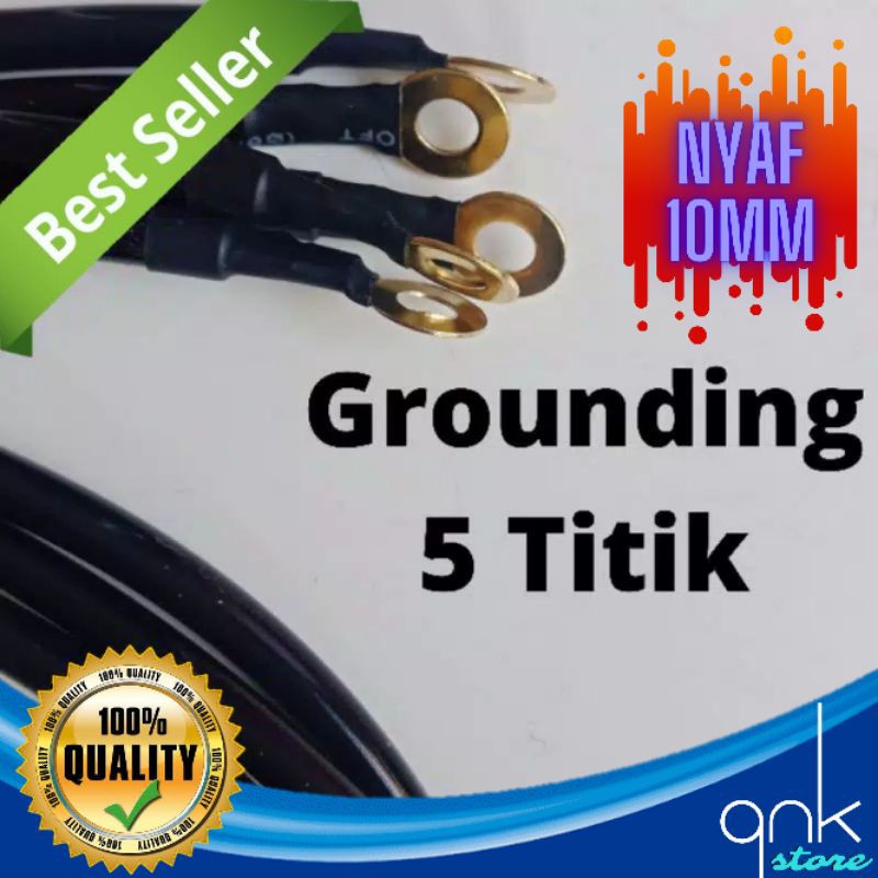 Kabel Grounding 5 Titik NYAF 10mm Hitam Kabel Negatif Kabel Massa