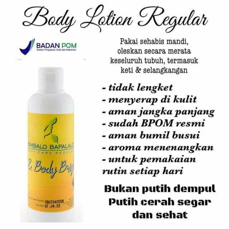 Brightening Body Lotion Bimbalo Bapalalo Reguler