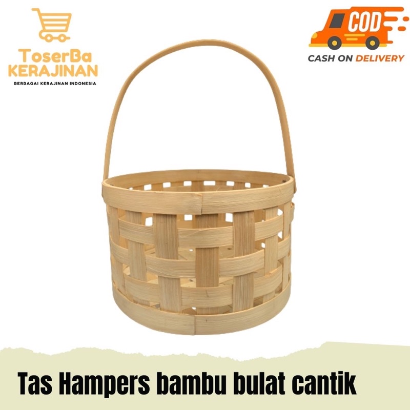 

Keranjang bambu hampers ramadhan / packaging hampers bambu bulat