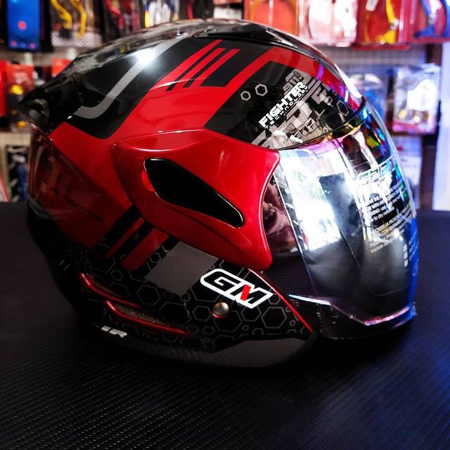 HELM GM FIGHTER 911 MERAH MARON GLOSSY