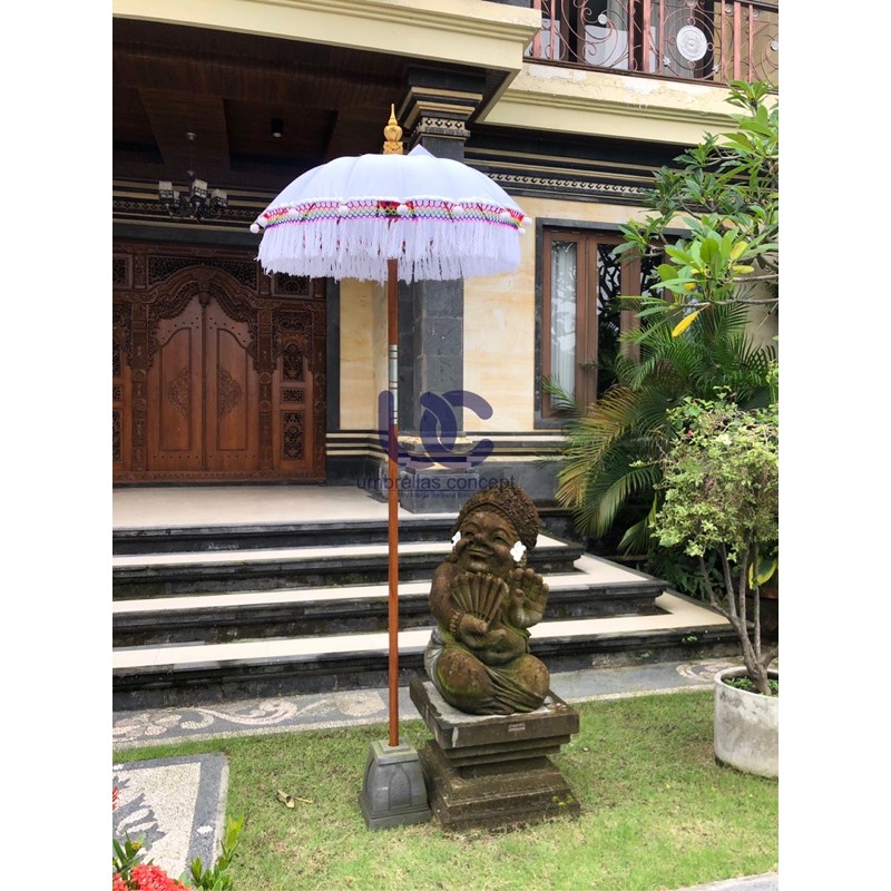 Payung Bali Hias Dekorasi / Tedung 1,25 meter Kain Tessa Rambu Warna Export Quality