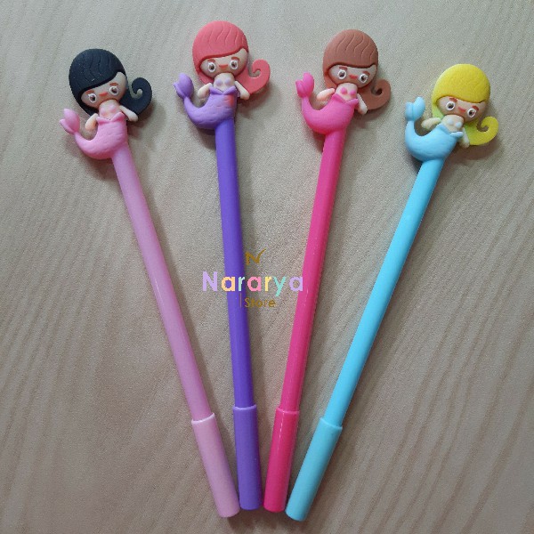 

2x Gel Pen Mermaid / Gel Pen Karakter / Gel Pen Lucu / Pulpen Lucu / Alat Tulis Sekolah