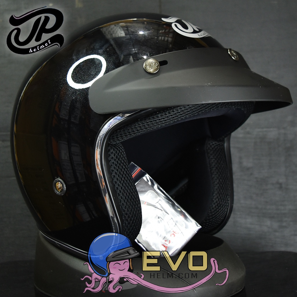 HELM BOGO JPX_JP NEW BIGIE_SOLID - BLACK METALIK + KACA
