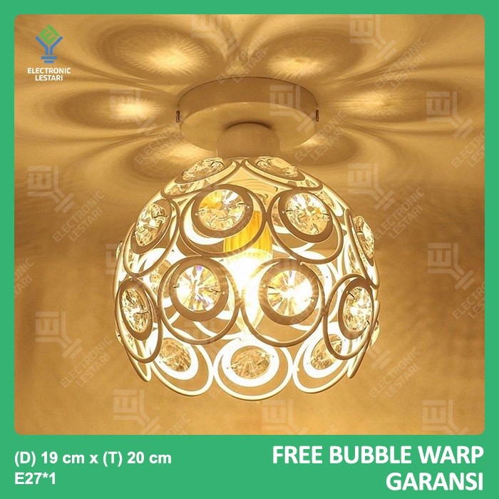 Lampu Plafon Kristal Hias Minimalis Ceiling Gantung Dinding Emas