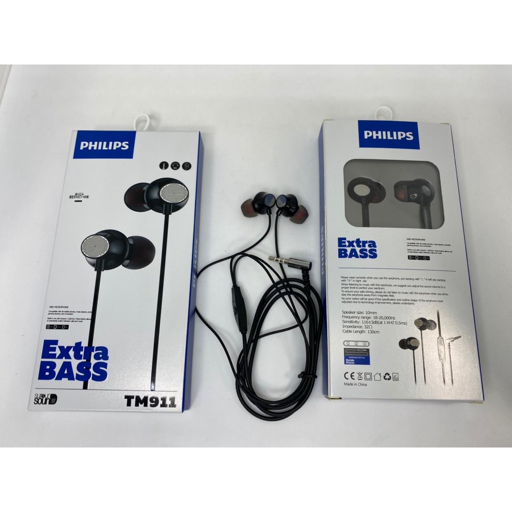 PROMO HANDSFREE PHILIPS EARPHONE PHILIPS SERIES TM911/TM912/TM913/TM914/TM915/TM916 EXTRA BASS SUARA JERNIH BERSIH