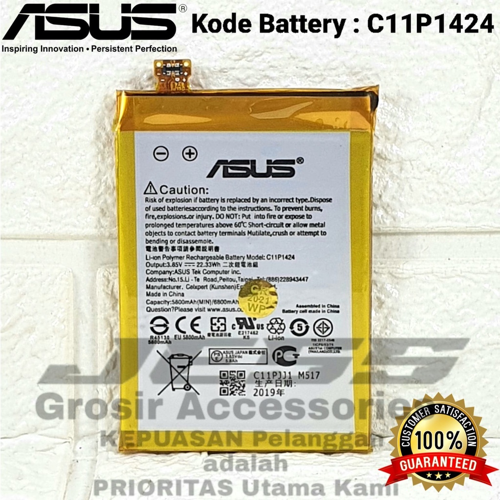 Baterai ASUS Zenfone 2 5.5&quot; ZE550ML Z008D Z008C Z008B ZE551ML Z00AD Z00ADB Z00A KD-103509 Battery Original C11p1424