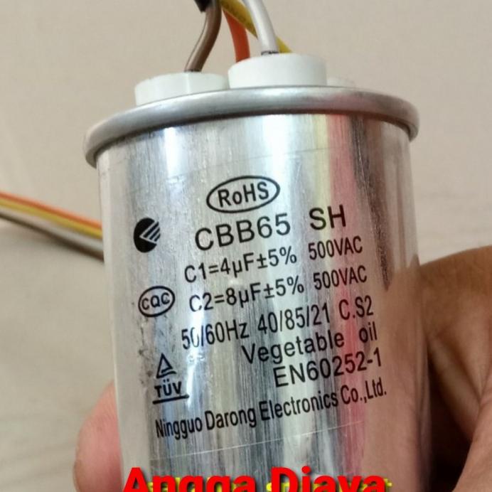 Kapasitor Mesin Cuci Sanken Original 8Uf+4Uf Body Alumunium Terlaris!!!R40A