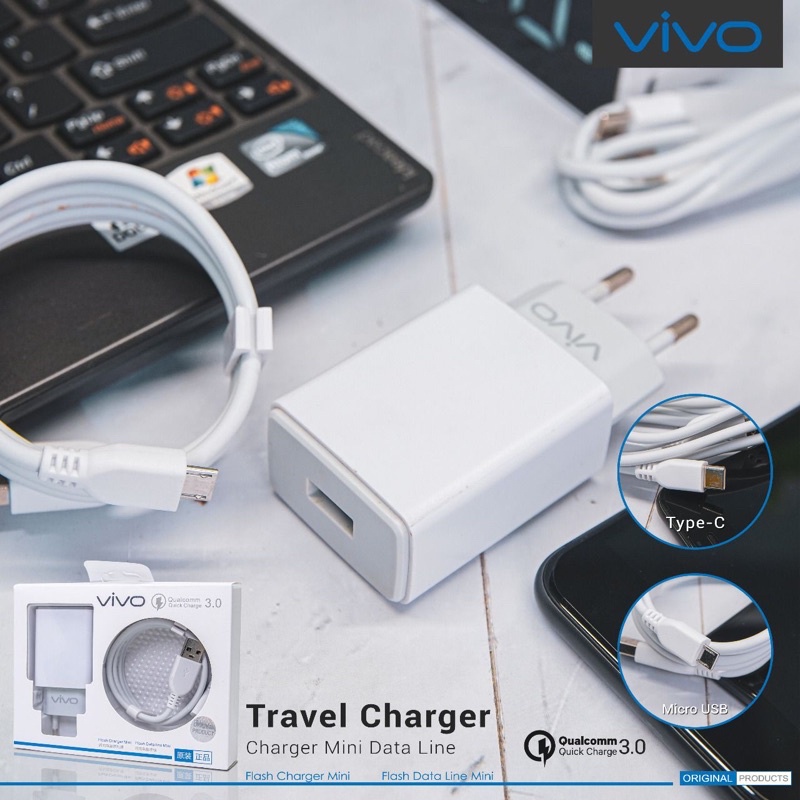 VIVO Charger Fast Charging Type C Micro USB casan HP universal original