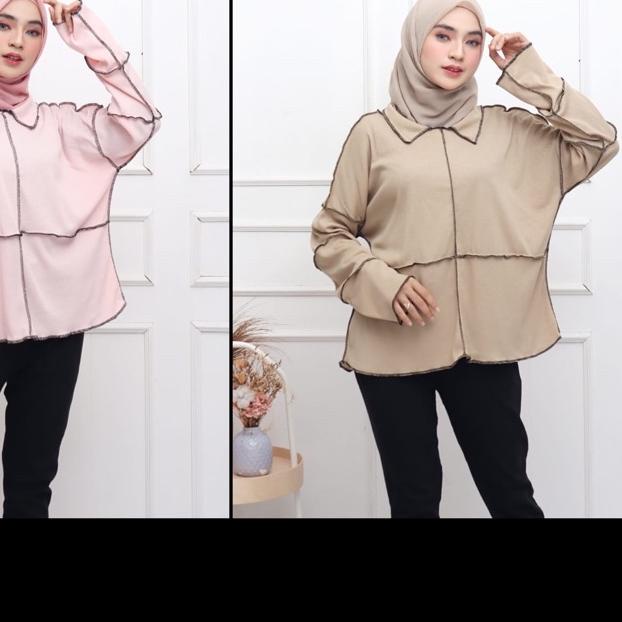 ➩ BLOUSE TERBALIK BAJU VIRAL ATASAN JUMBO KEBALIK KEMEJA JAHIT OBRAS DILUAR OVERSIZED BIGSIZE XXL ☆