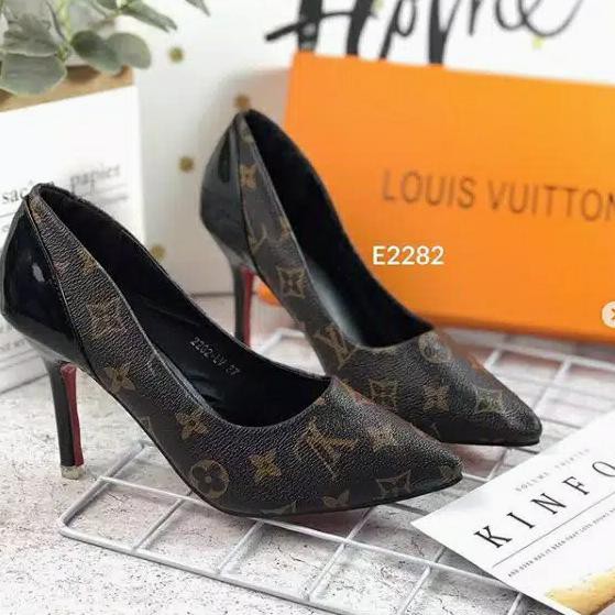 Heels Branded Import Lv | Fashion Wanita |Original /Md.E2282 - Stylish Tan, 35 Conakryolshop