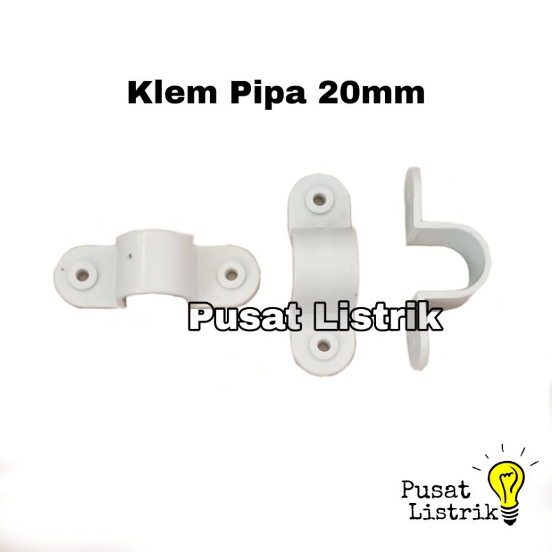 Klem Pipa PVC 20mm Superty Clamp Conduit Listrik Putih 20mm